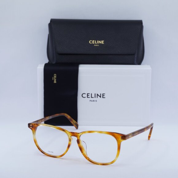 🕶️ New Celine CL50046F 053 Eyeglasses - Light Havana Frame 56mm - Picture 11 of 13